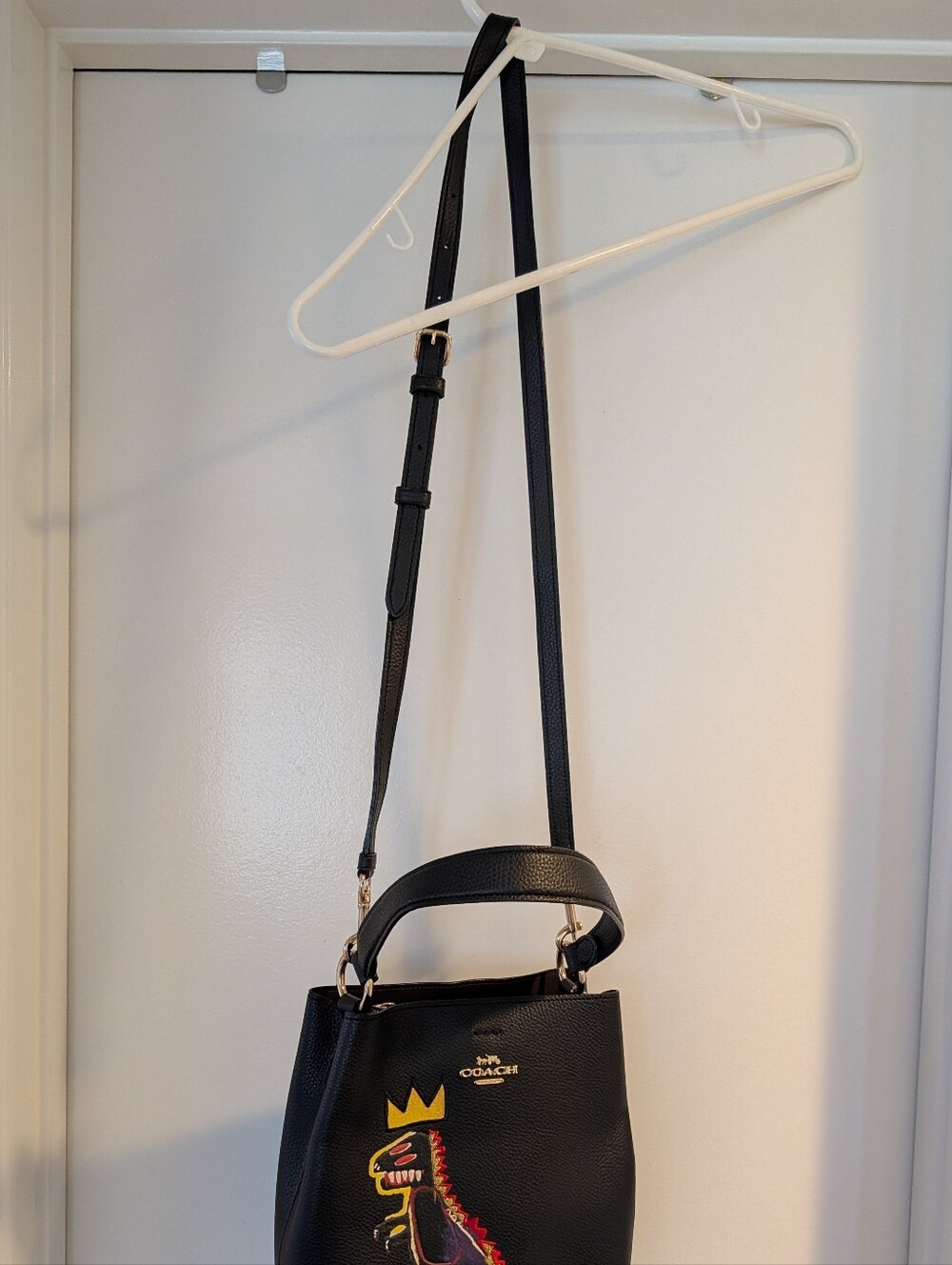 Coach x Jean-Michel Basquiat Black Pebbled Leather Bucket Bag - Picture 2 of 9